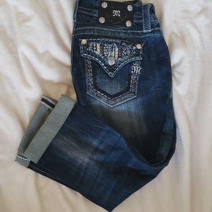 Miss Me signature cuffed capri